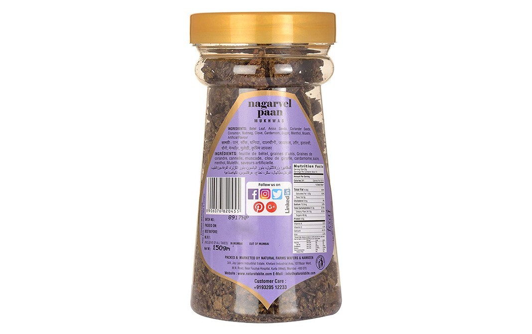 Natural's Bite Nagarvel Paan Mukhwas   Bottle  150 grams